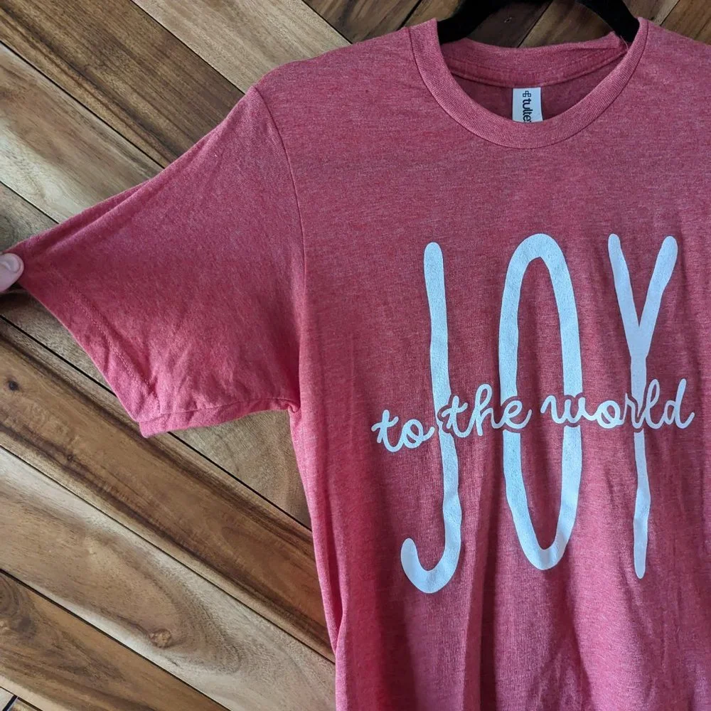 🎉 4 for $25 🎉 Joy to the World Round Neck Short Sleeve Graphic Tee - Picture 4 of 7